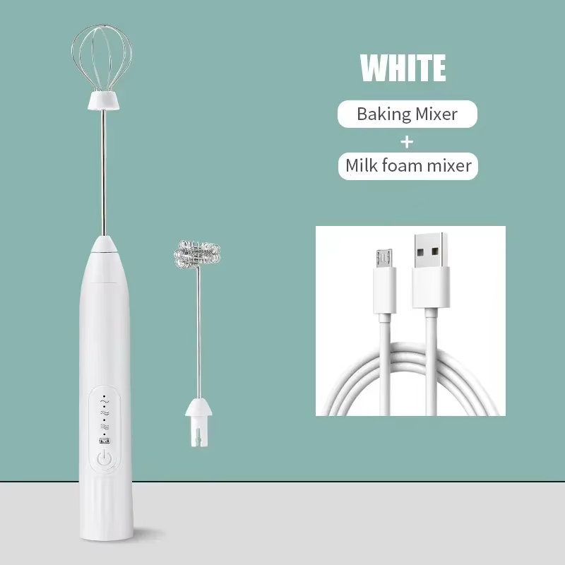 Batteur à œufs électrique 2 en 1, articles de cuisine, chargeur USB, Mini mélangeur, accessoires de 