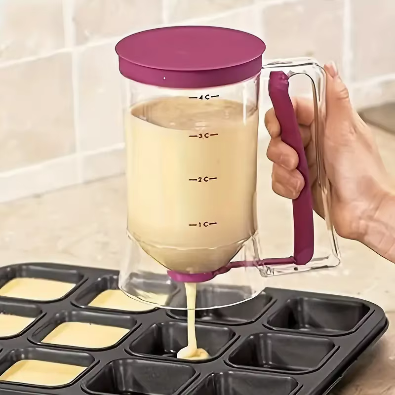 Nouveau distributeur de pâte de 900ml, entonnoir gradué à main, séparateur de pâte de pâte à pâtisse