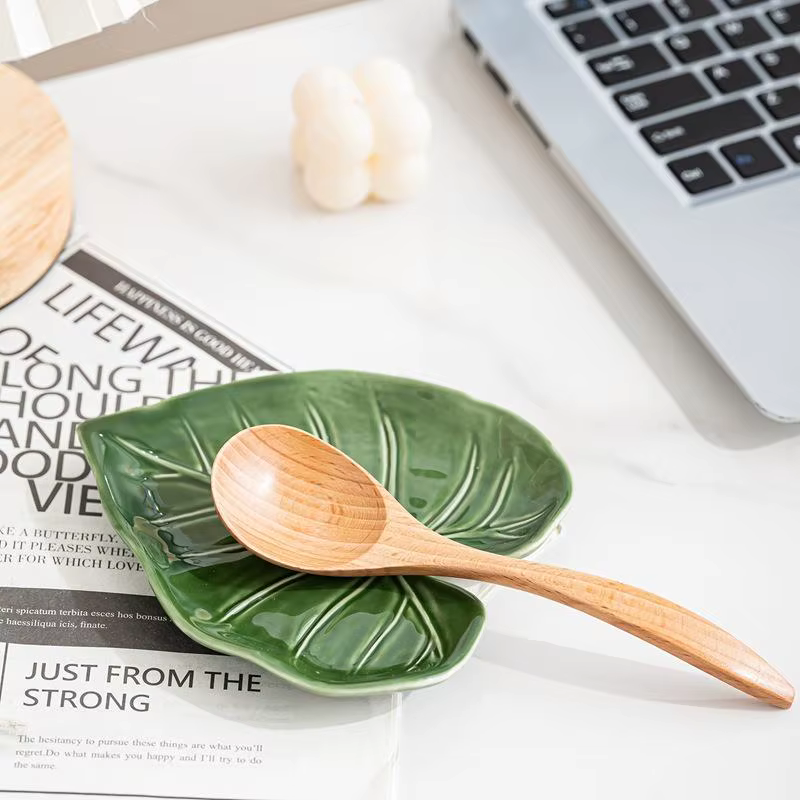 Porte-spatule en céramique - Porte-cuillère pour comptoir de cuisine - Design mignon en forme de feu