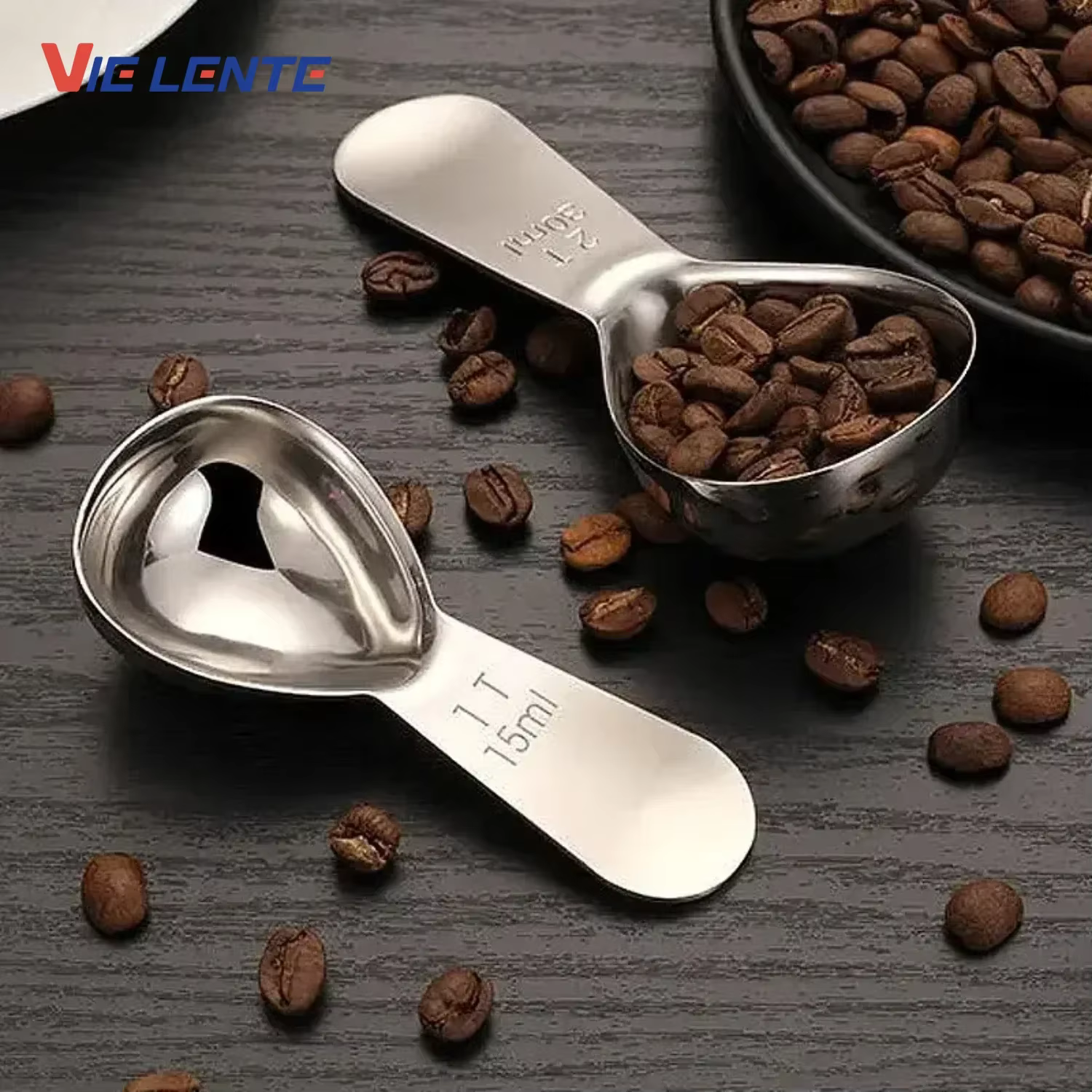 Cuillère à café, cuillère à café mesurant en acier inoxydable 304, cuillère à soupe à manche court,