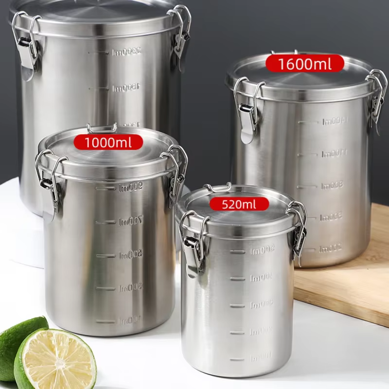 Pots hermétiques à thé, récipients hermétiques pour céréales entiers pour aliments, récipient scellé