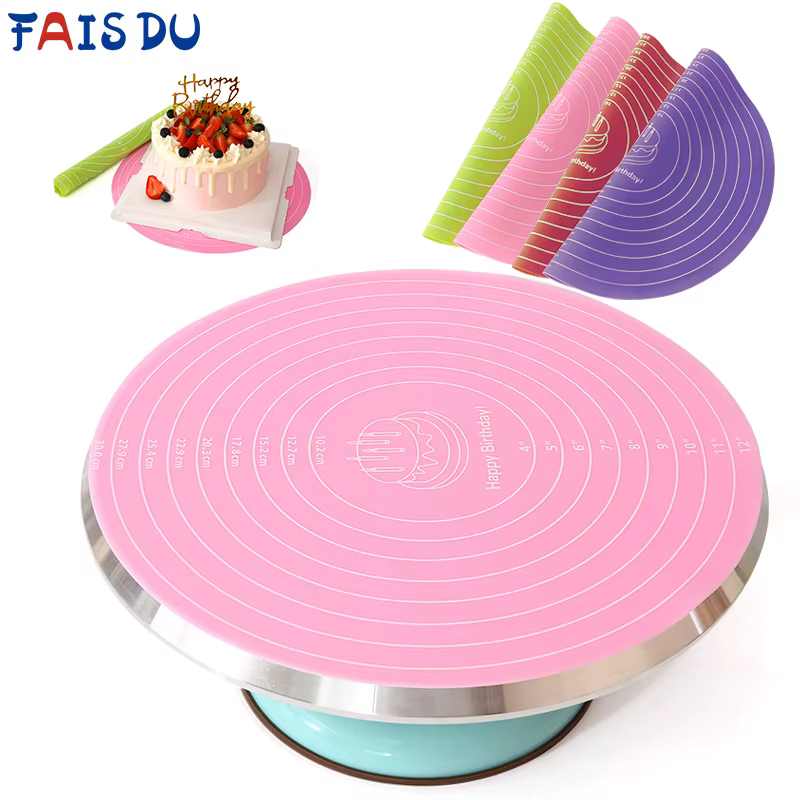 FAIS DU Tapis de cuisson rond en Silicone pour gâteaux, antiadhésif, résistant aux hautes températur