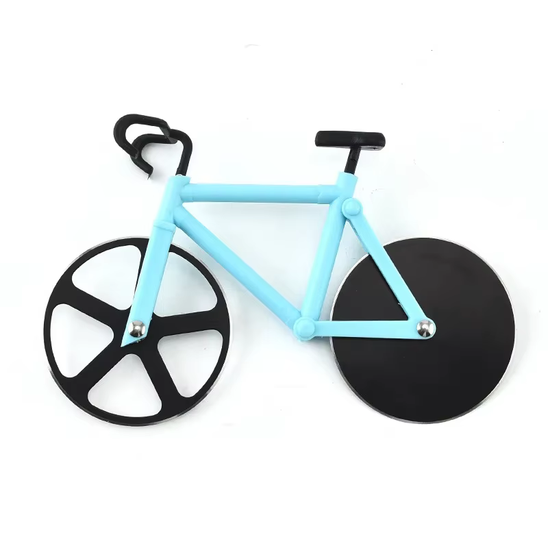 Couteau à Pizza en acier inoxydable, couteau à Pizza en forme de vélo à deux roues, outil à Pizza, c