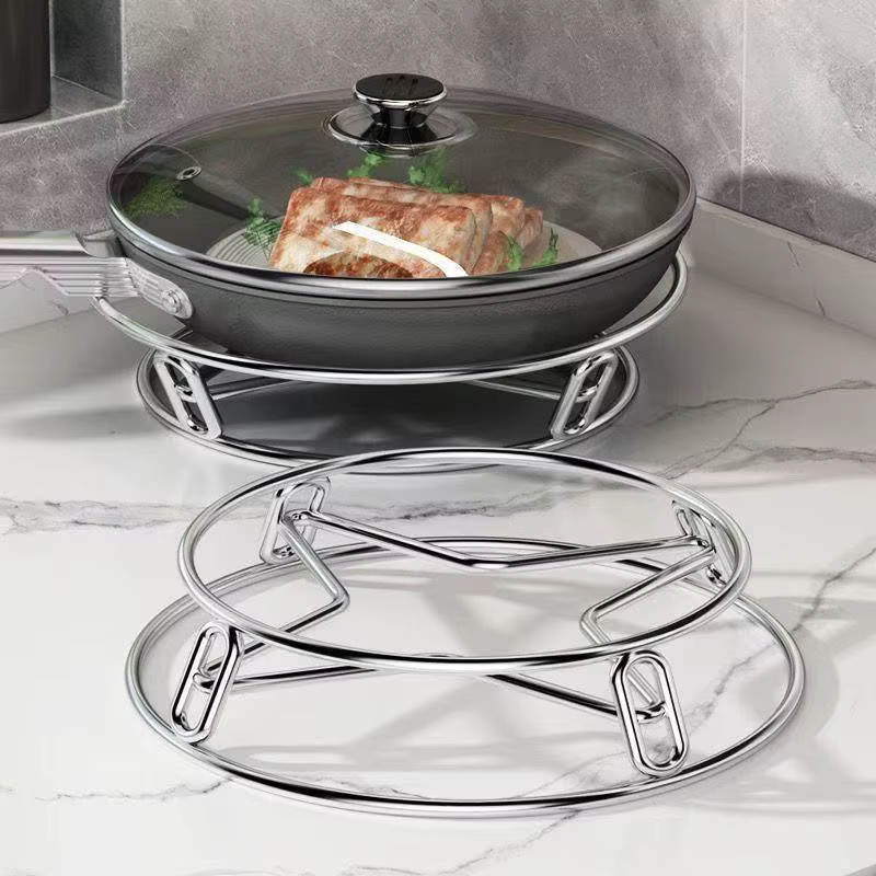 Support de rangement en acier inoxydable pour casseroles, anti-brûlure, isolant thermique, support p