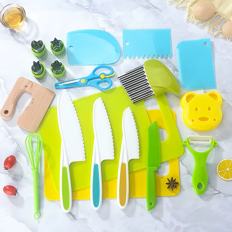 Ensemble de couteaux à fruits en plastique, ne fait pas mal aux légumes coupés à la main, ensemble d