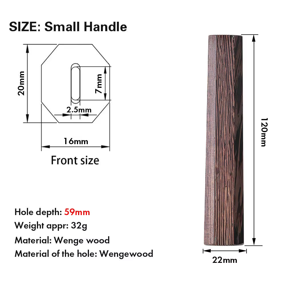 Outils de remplacement DIY pour la fabrication de couteaux de cuisine, manche octogonal en bois de W