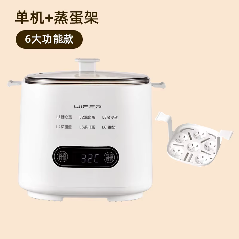 Cuiseur à œufs électrique 300W, machine à petit-déjeuner, multicuiseur, cuiseur vapeur automatique p