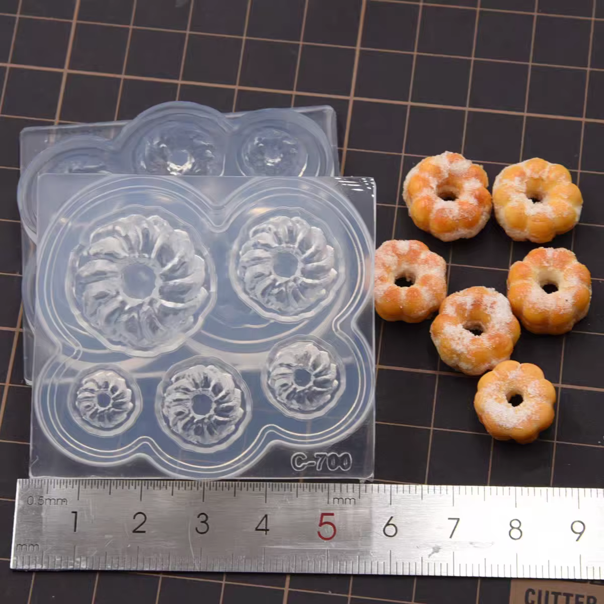 Moule en silicone pour mini-beignets, argile polymère, résine époxy, fondant, bonbons, chocolat, pât
