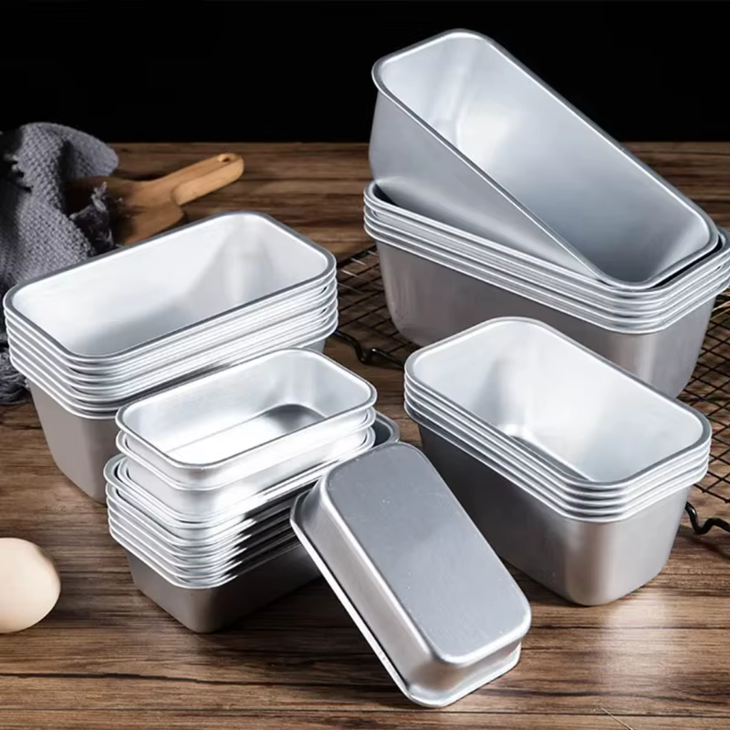 Moule à pain rectangulaire en aluminium, 5 tailles, plateau en étain pour pain, boîte à fromage anti