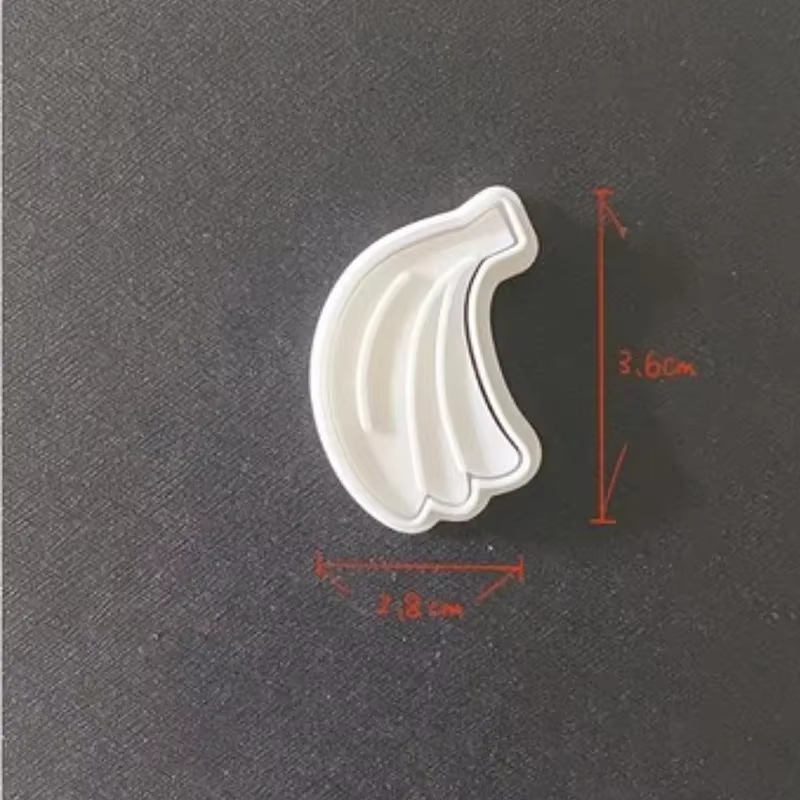 Coupe-biscuits lapin banane pomme fraise pêche timbre en plastique dessin animé pressable Biscuit mo