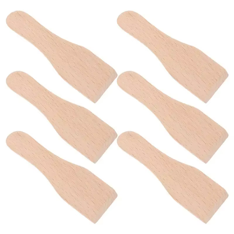 Spatules à Raclette en bois 6 pièces, Mini spatule grattoir de 5 pouces pour gâteau aux crêpes au fr