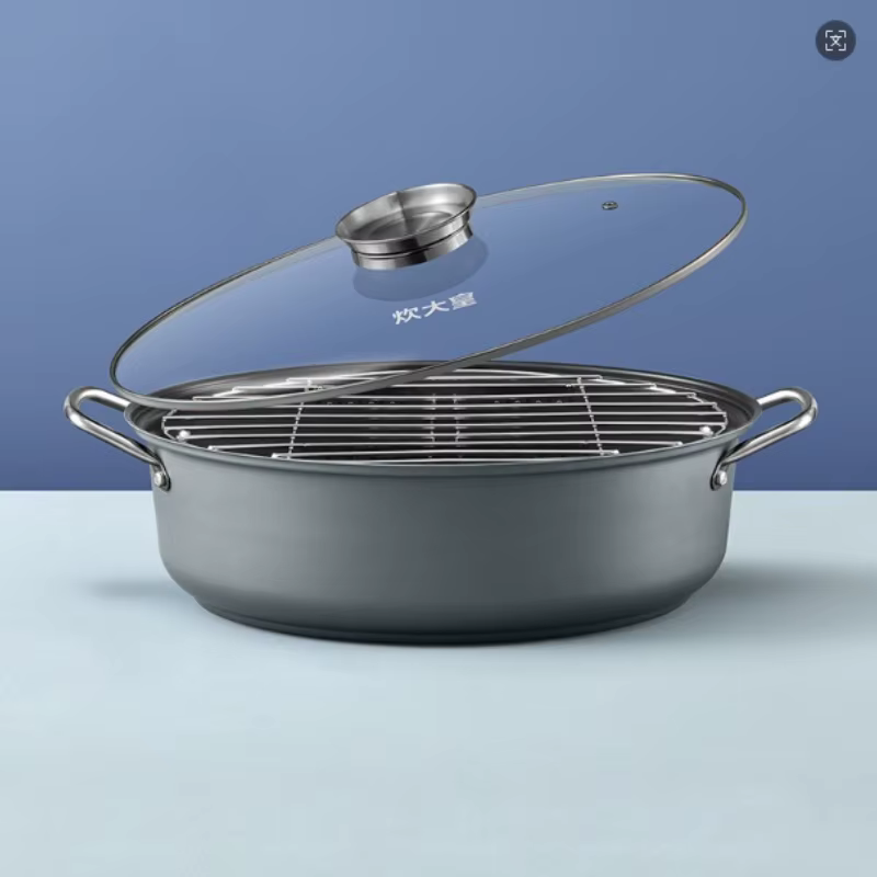 COOKER KING Spot marchandises antiadhésive cuit à la vapeur Pot de poisson en fer Pot pour ménage ov