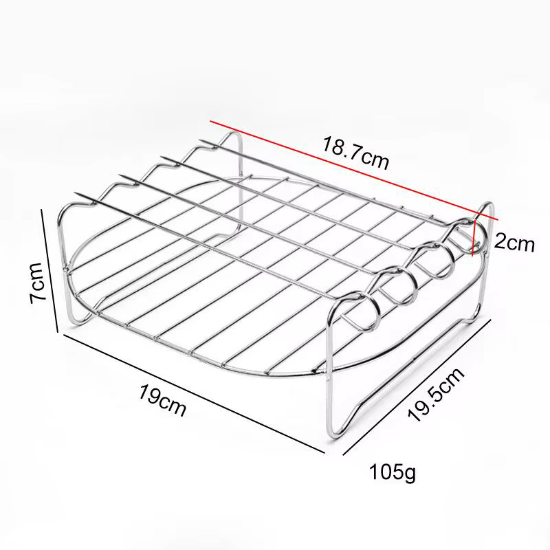Accessoires pour friteuse à air électrique BBQ, grille double couche en acier inoxydable 430, grille