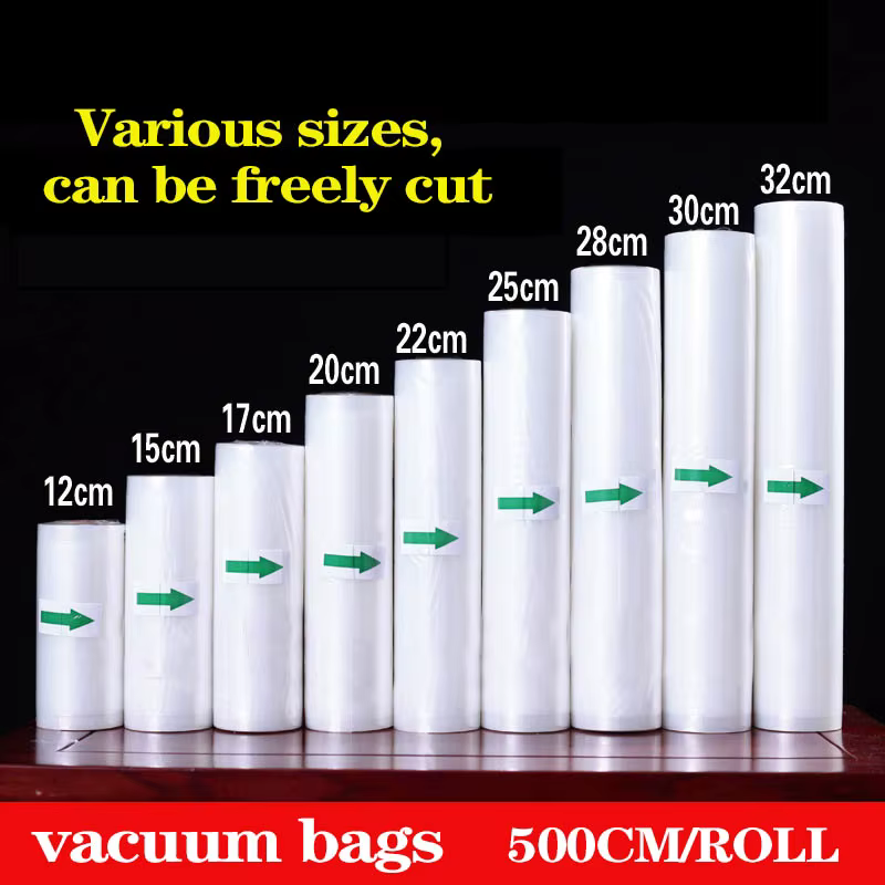 Rouleaux de sacs sous vide 17x500cm, pour Sauage alimentaire, Steak, stockage texturé, sac d'emballa