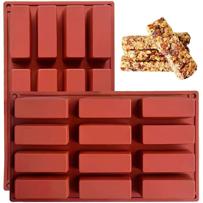 Moule rectangulaire en silicone pour barre de chocolat, 12 cavités, barre de céréales, moule à grano