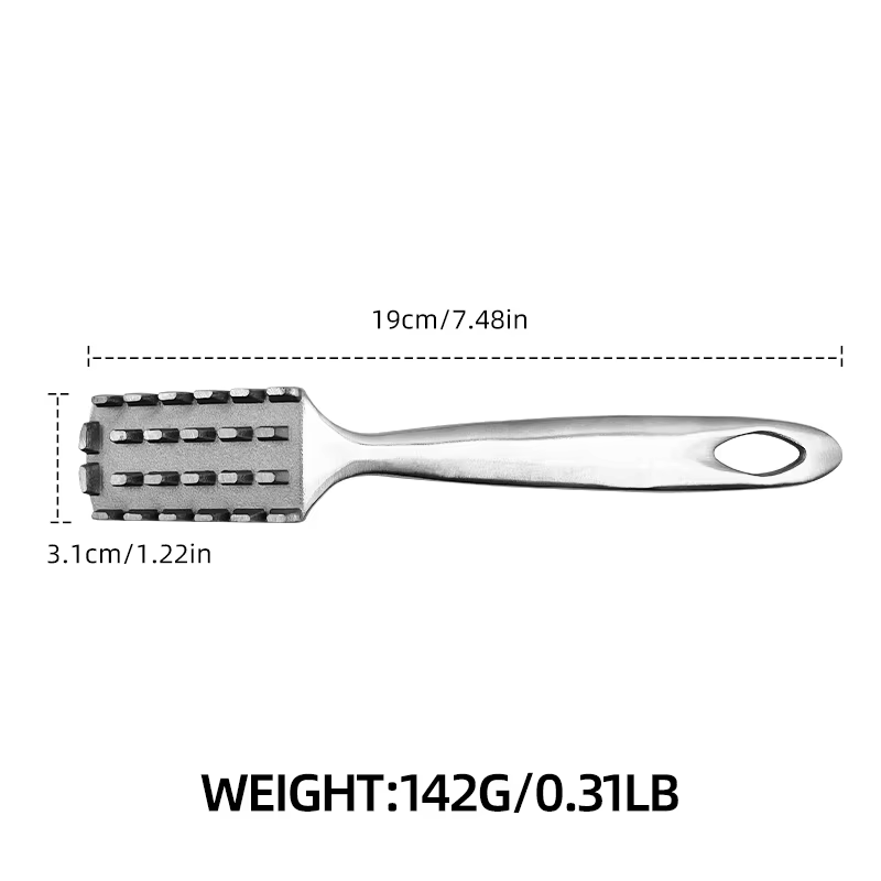 Brosse à écailles de poisson universelle ShareShark en acier inoxydable 304, grattoir à écailles de 