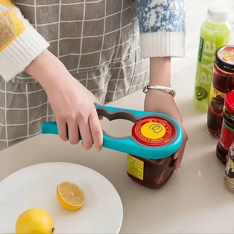 Ouvre-boîte multifonction 4 en 1, pince à bocal, ouvre-boîte, ouvre-bouteille, mains arthritiques et