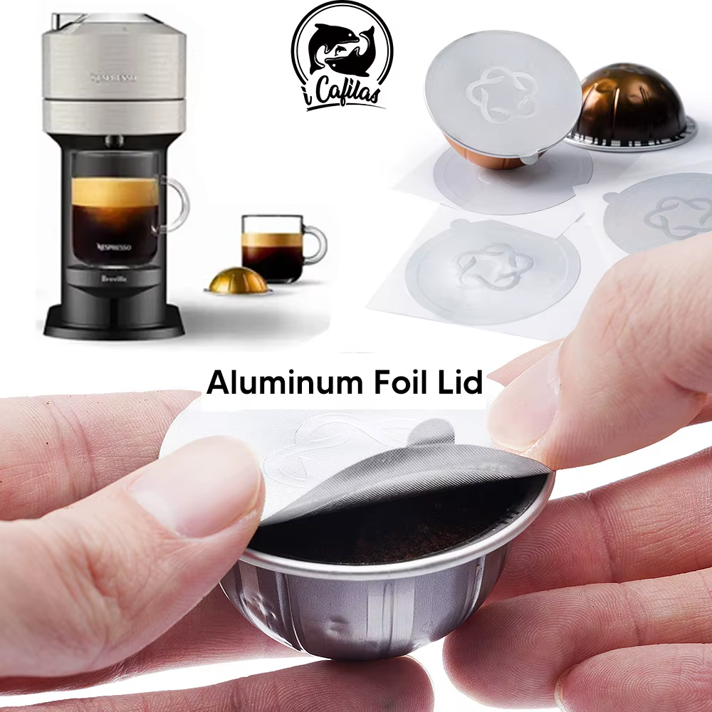 Icafilas jetable Nespresso Vertuo café Capsule joint feuilles d'aluminium crème café filtre couvercl