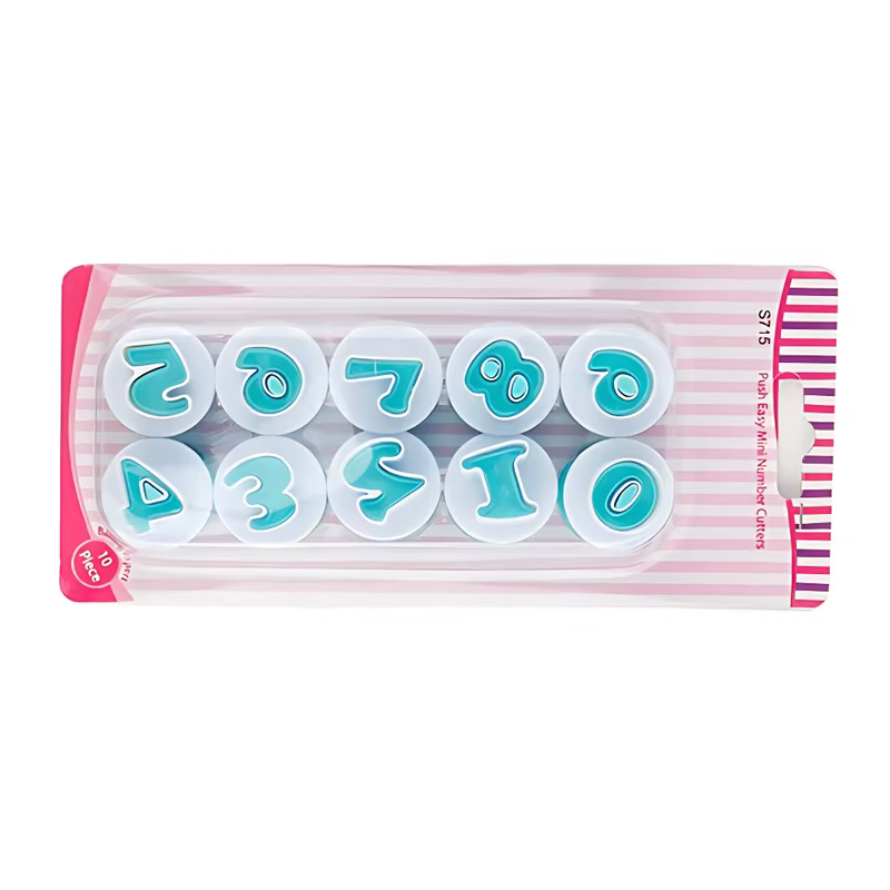 10 pièces/ensemble numéro en forme de cuisson à la main bricolage en plastique cuisson pâtisserie mo