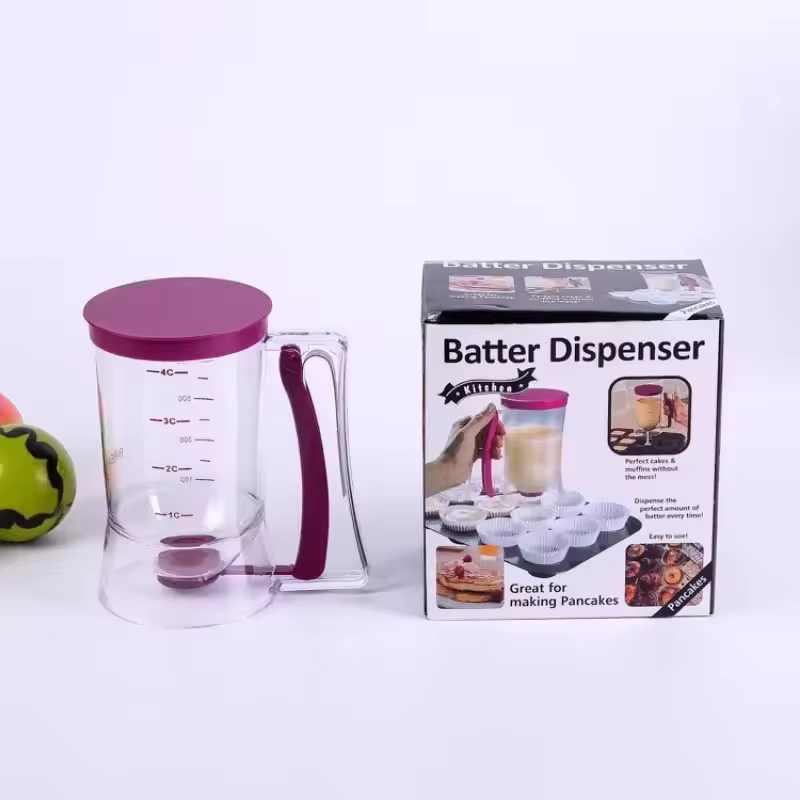 Distributeur de pâte manuel gradué de 900 ml, entonnoir à pâtisserie, outil de cuisine pour crêpes, 