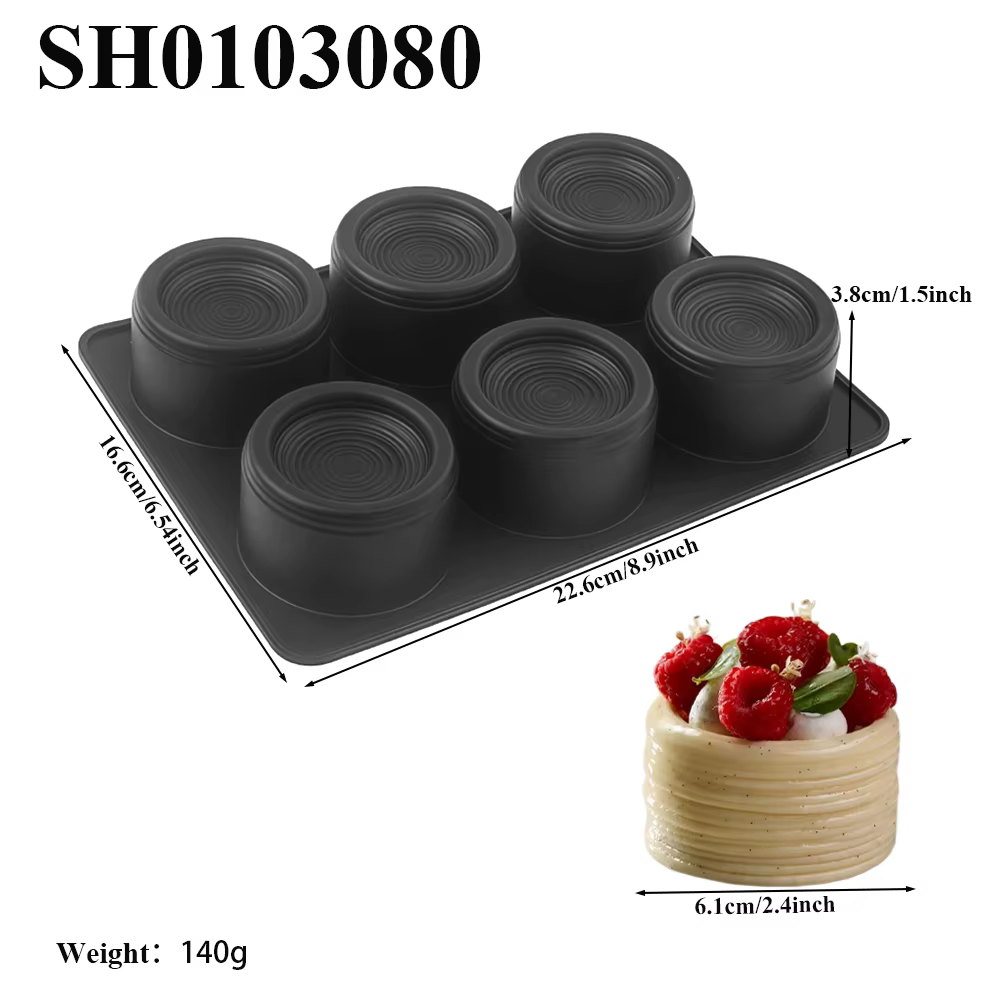 Moule à pâtisserie en silicone 6 cavités Mont-Blanc, qualité alimentaire, pour gâteaux, chocolats et