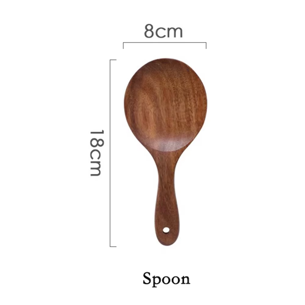Ensemble d'ustensiles de cuisine en bois, spatule, louche à soupe et cuillère à riz pour la cuisine 