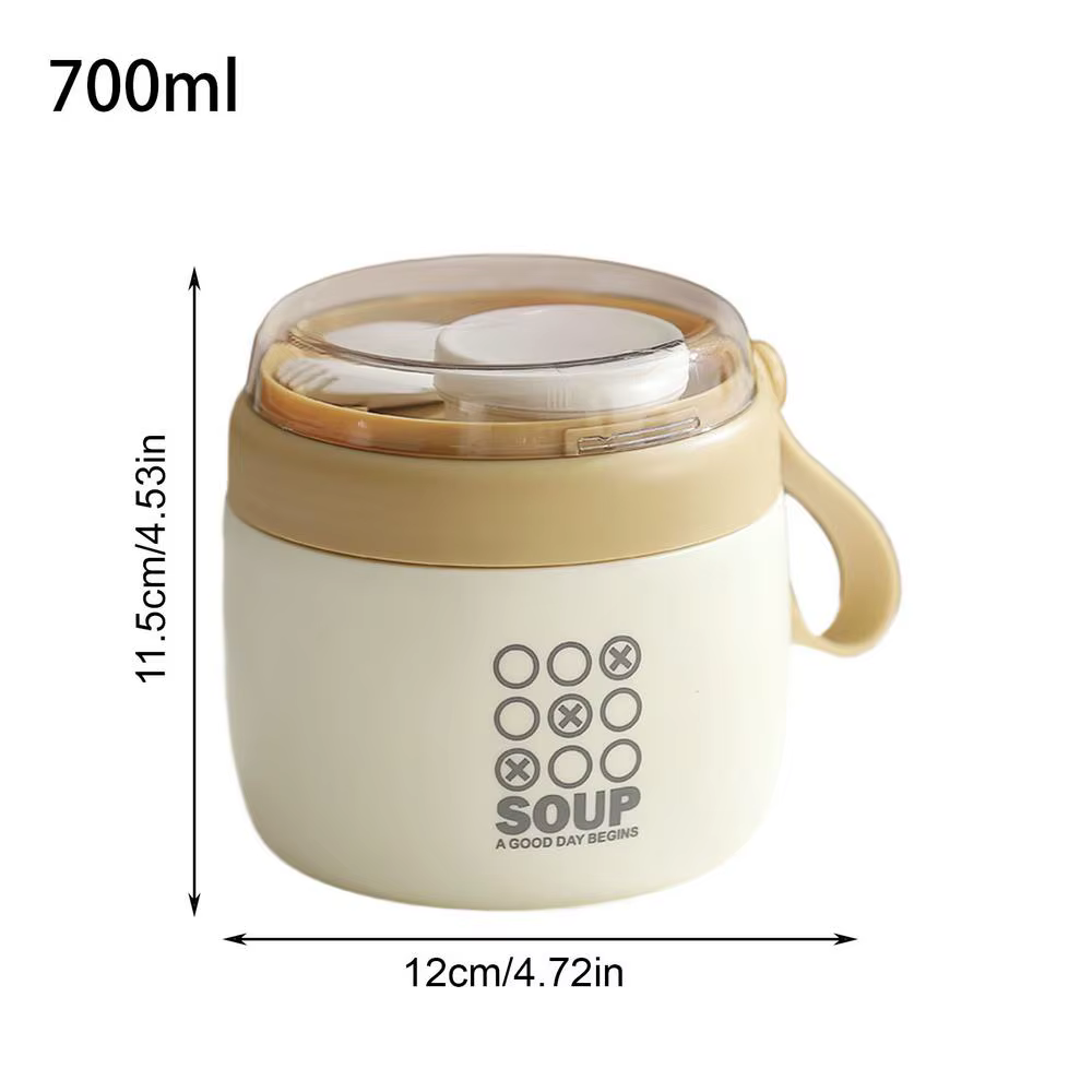 Pot thermique alimentaire de 700ml, boîte à déjeuner sous vide en acier inoxydable, conteneurs Therm