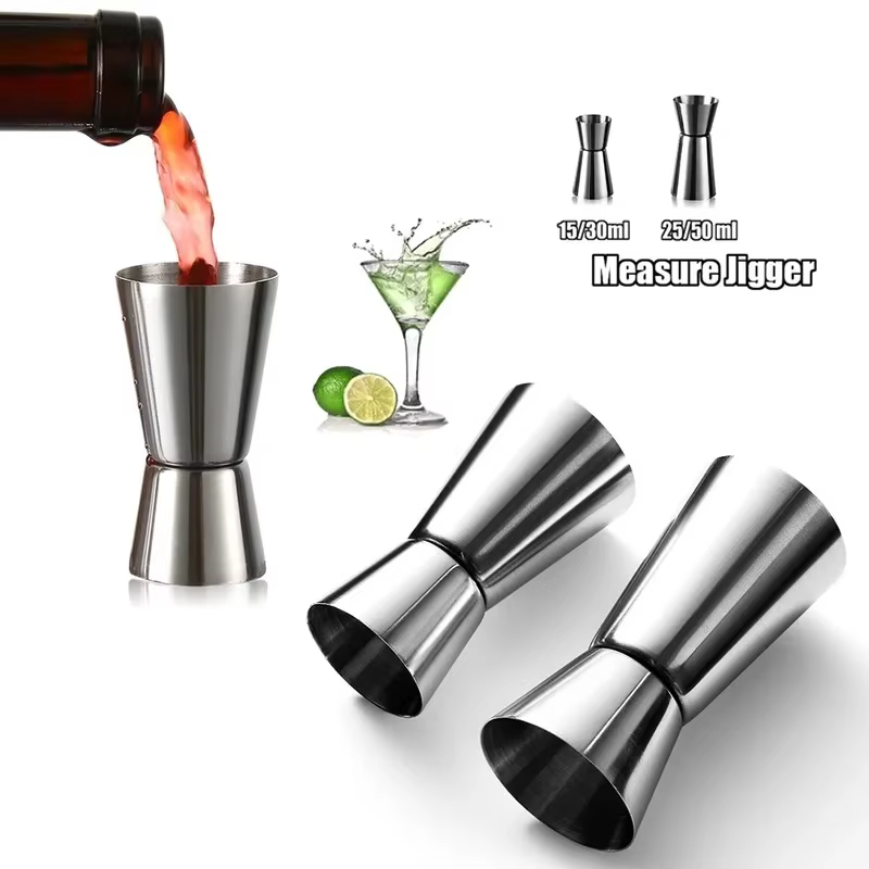 Shaker à Cocktail en acier inoxydable, tasse à mesurer, double injection, boisson, esprit, Jigger, G