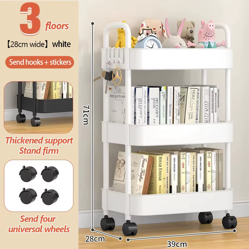 Chariot de cuisine multicouche sur pied, support de rangement sur pied, salle de bain, support de ra