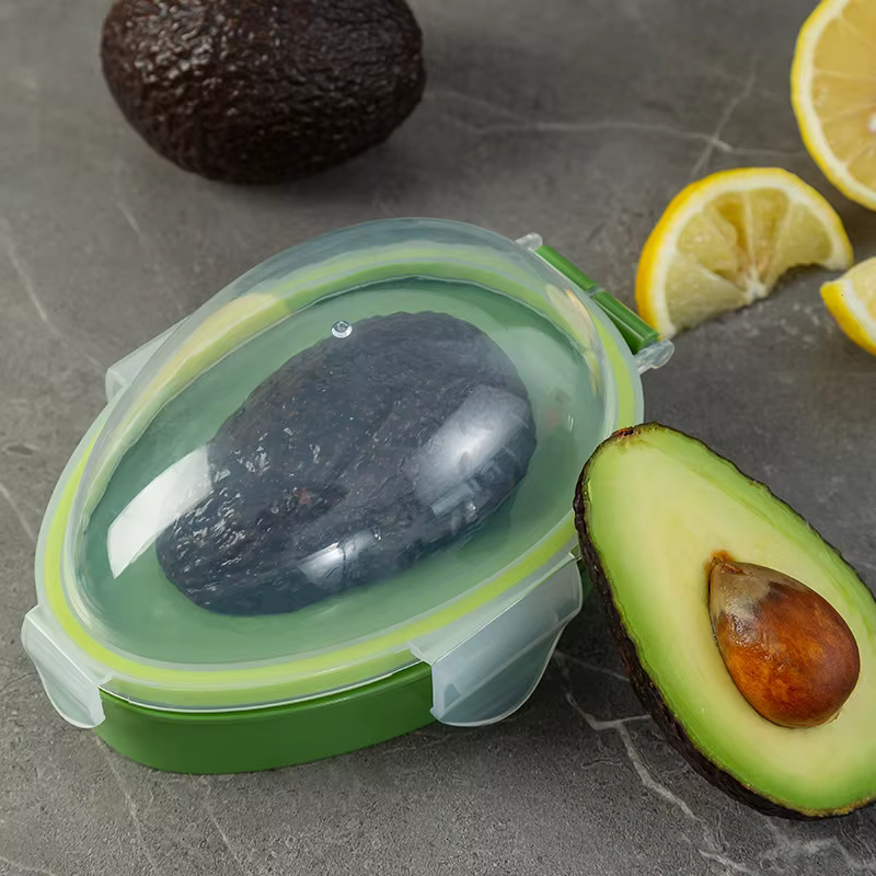 Boîte de rangement de cuisine Portable avec couvercle Transparent, bac à légumes pour avocat, boîte 
