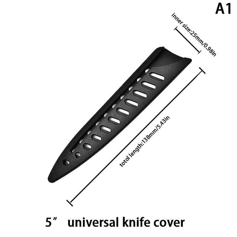 Étui de protection de lame de couteau en plastique noir, gaine de couteau de cuisine, couvercles de 