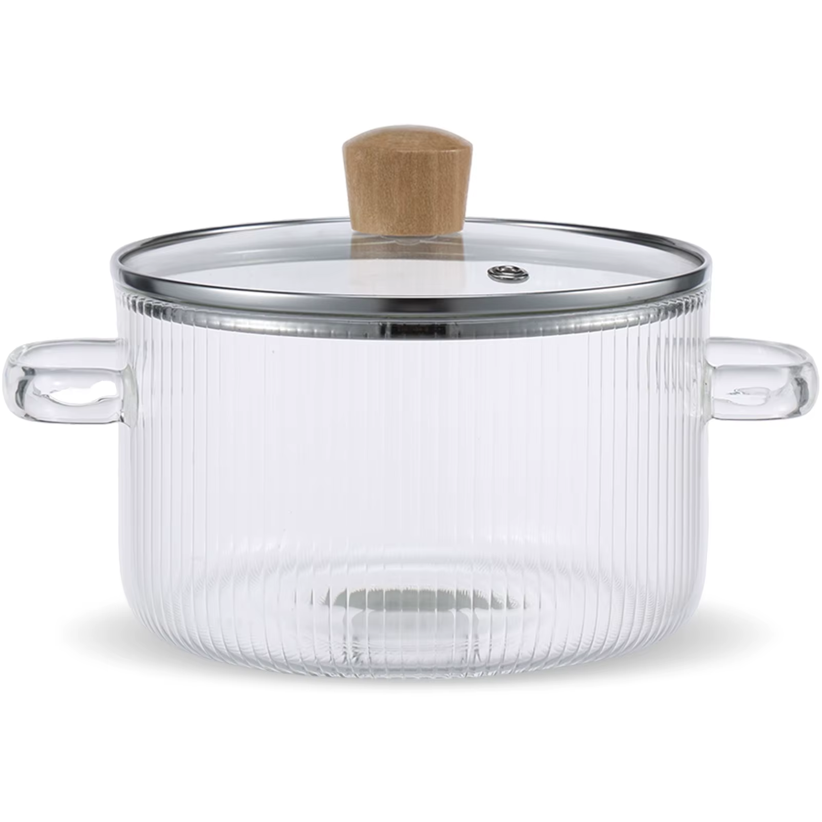 Casserole en verre transparente avec couvercle, 1,6 l, marmite à soupe en verre résistant à la chale