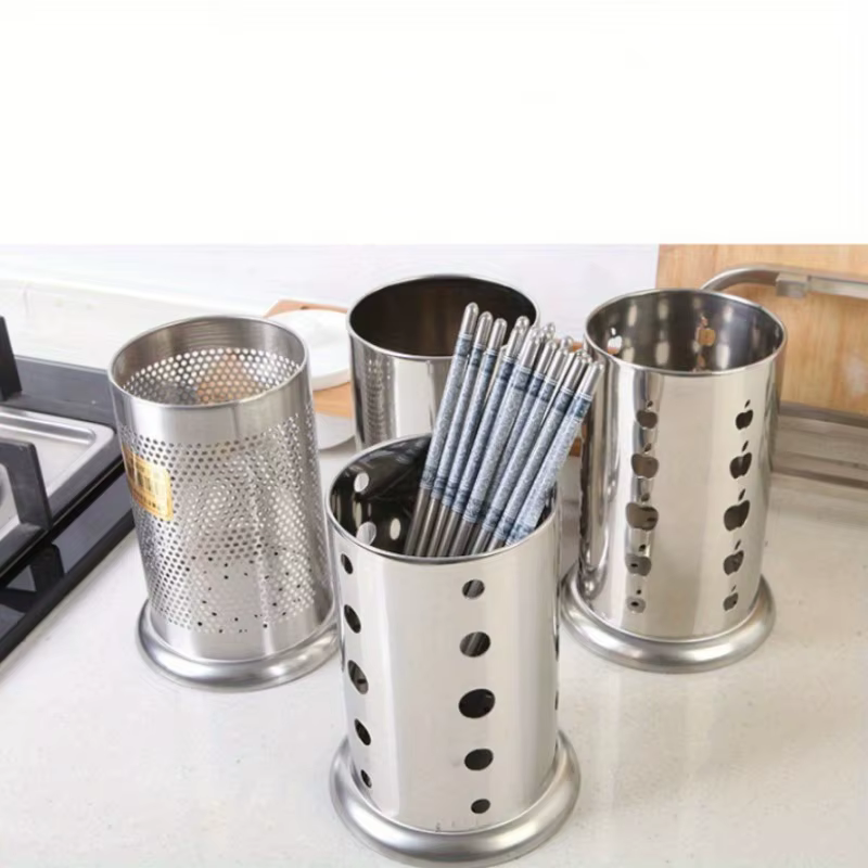 Support de rangement pour baguettes en acier inoxydable, 1 pièce, étagère, panier, couteau, fourchet