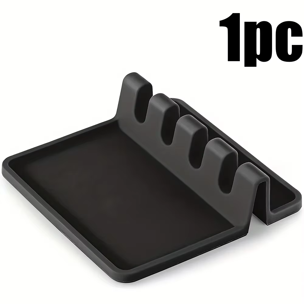 Kitchen Silicone Utensil Rest with Drip Pad for Multiple Utensils - BPA-Free, Heat-Resistant Spoon R