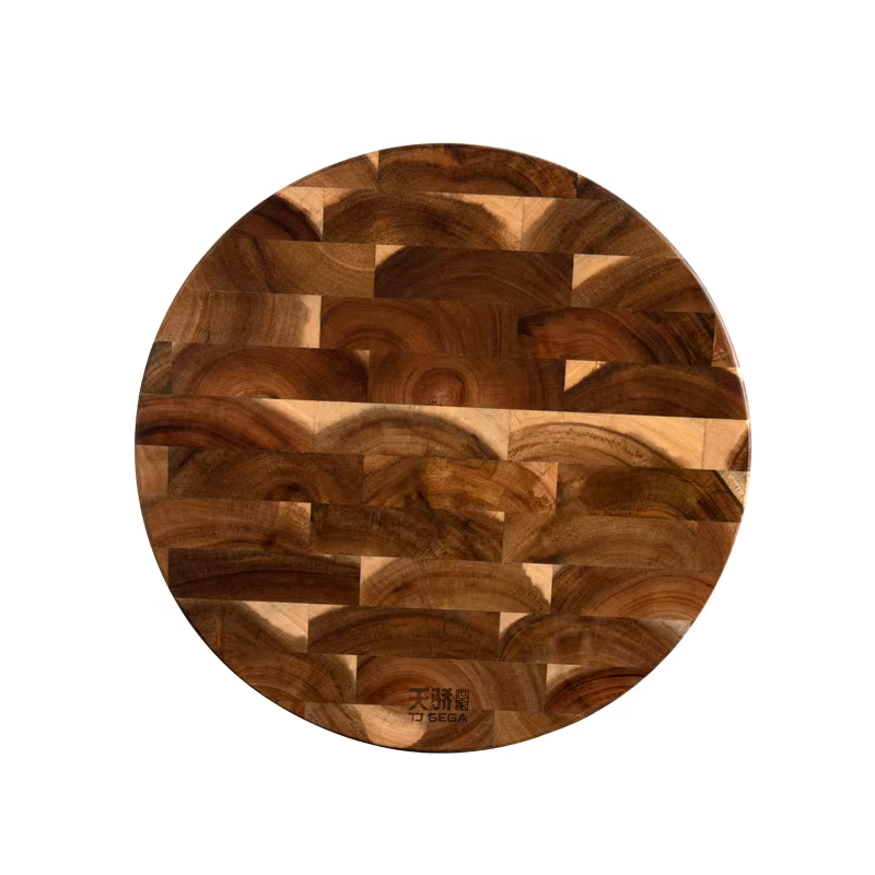Planche à découper en bois d'acacia, bloc à découper à grains à extrémité ronde, Double face, utilis