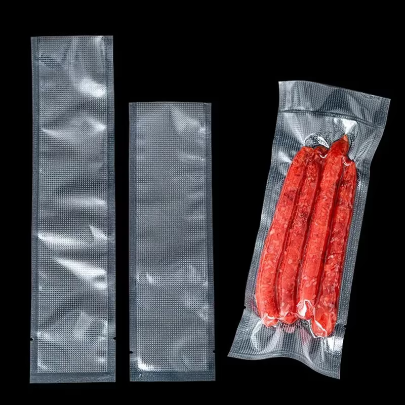 Bancs alimentaires longs texturés pour la conservation spéciale des saucisses, sacs sous vide, stock