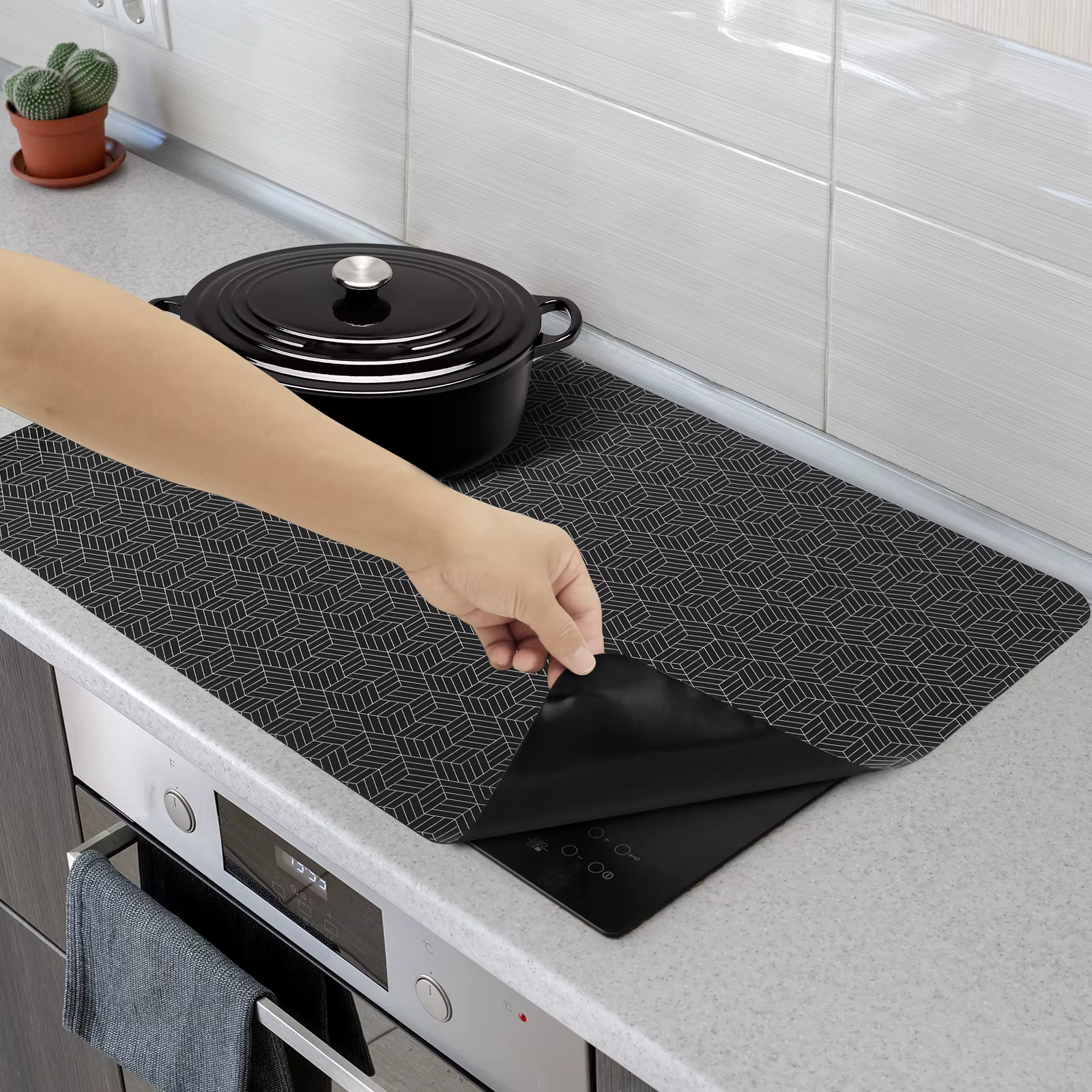 Tapis de protection pour table de cuisson à Induction, en Silicone, anti-rayures, résistant à la cha