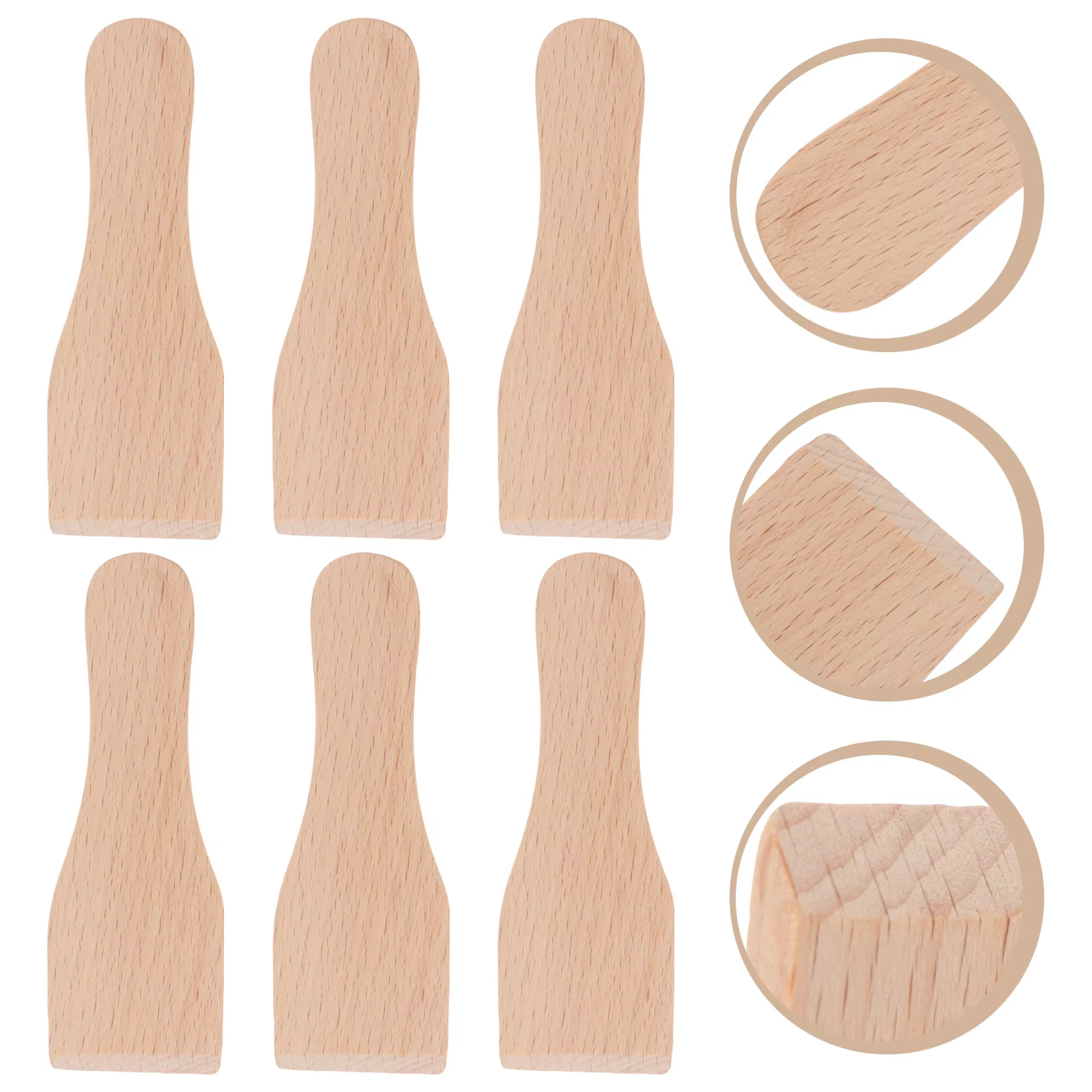 Petite spatule à pâtisserie Portable en bois, 6 pièces, grattoir à fromage sûr pour Restaurant, cuis