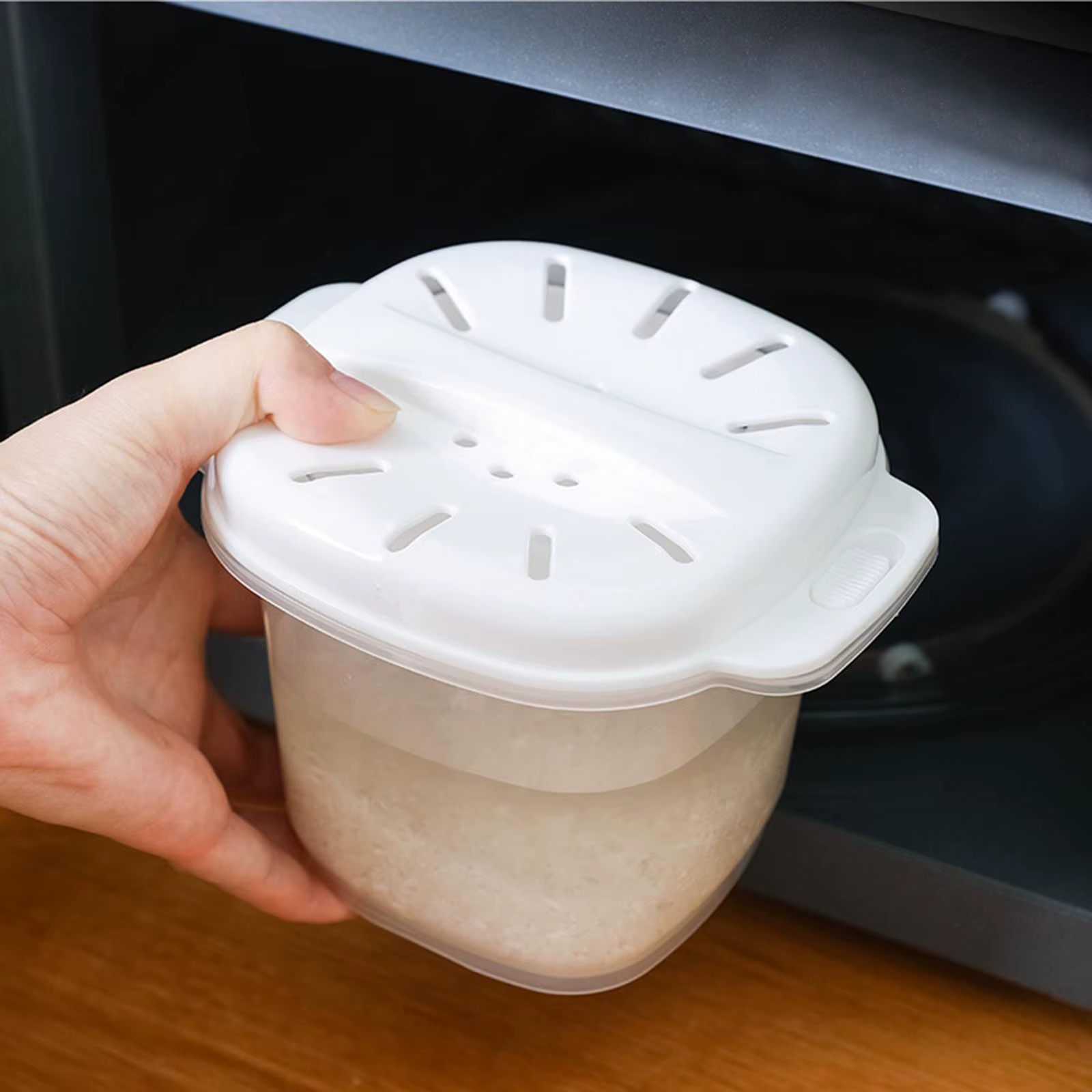 Cuiseur à riz à micro-ondes avec passoire, cuiseur vapeur, cuiseur à pâtes, marmite, cuiseur à riz, 