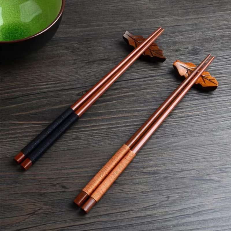 Ensemble de baguettes à Sushi en bois de châtain naturel japonais fait à la main, cadeau de valeur, 