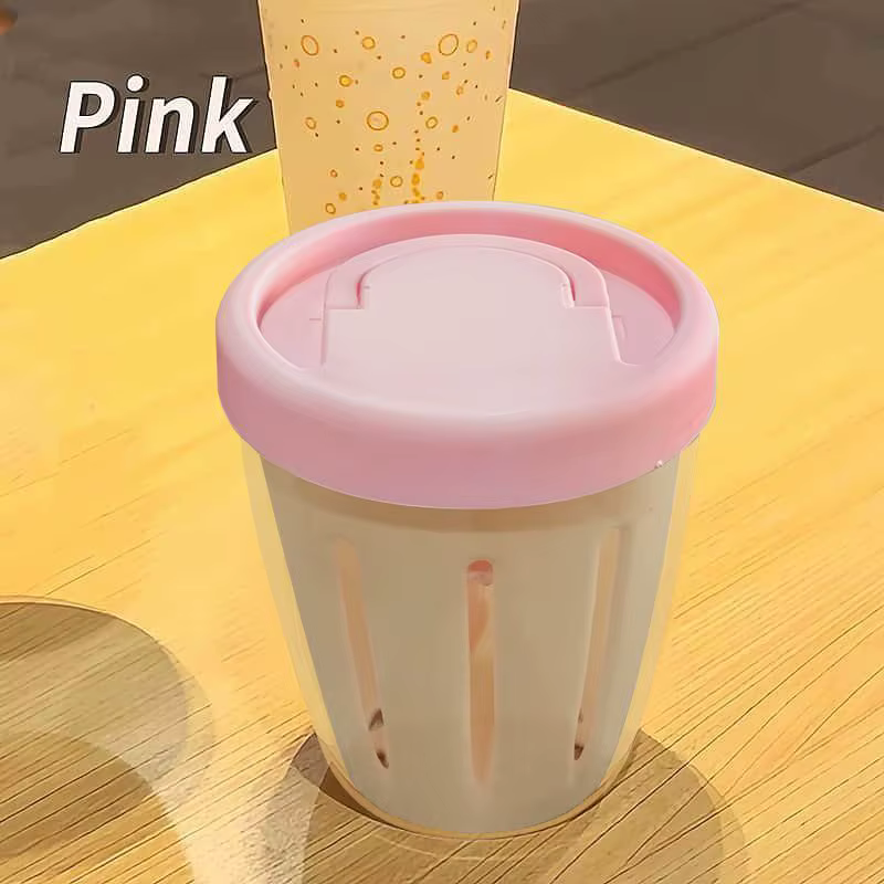 Tasse à salade avec fourchette, tasse à fruits cylindrique en plastique, fonction de Drainage multif