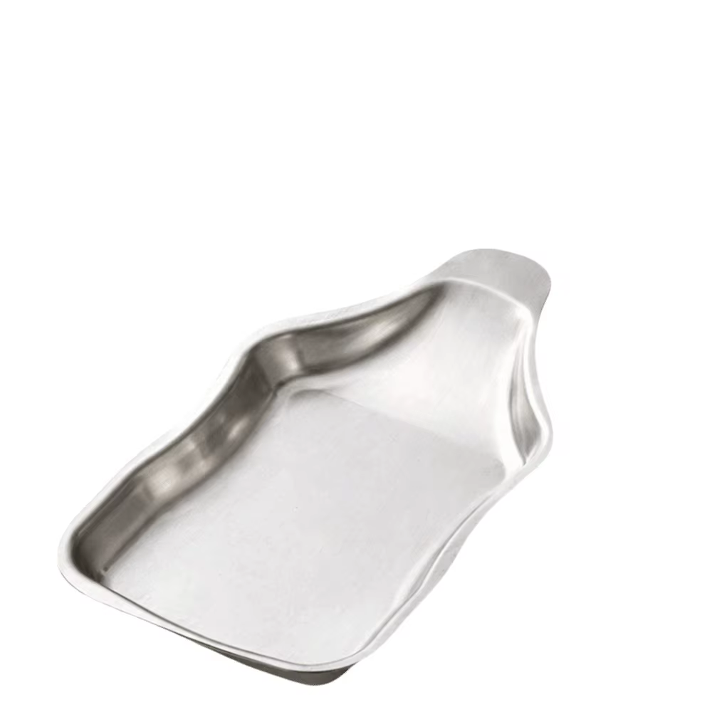 Support à ustensiles en acier inoxydable, bord lisse, base stable, repose-cuillère, forme rectangula