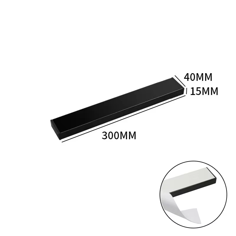 Porte-couteau magnétique noir en acier inoxydable 304, support mural, aimant de cuisine, porte-coute