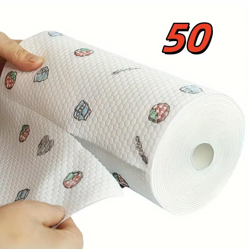 50 100 pièces/rouleau torchon absorbant épaissi papier de cuisine utilisation sèche et humide Non gr