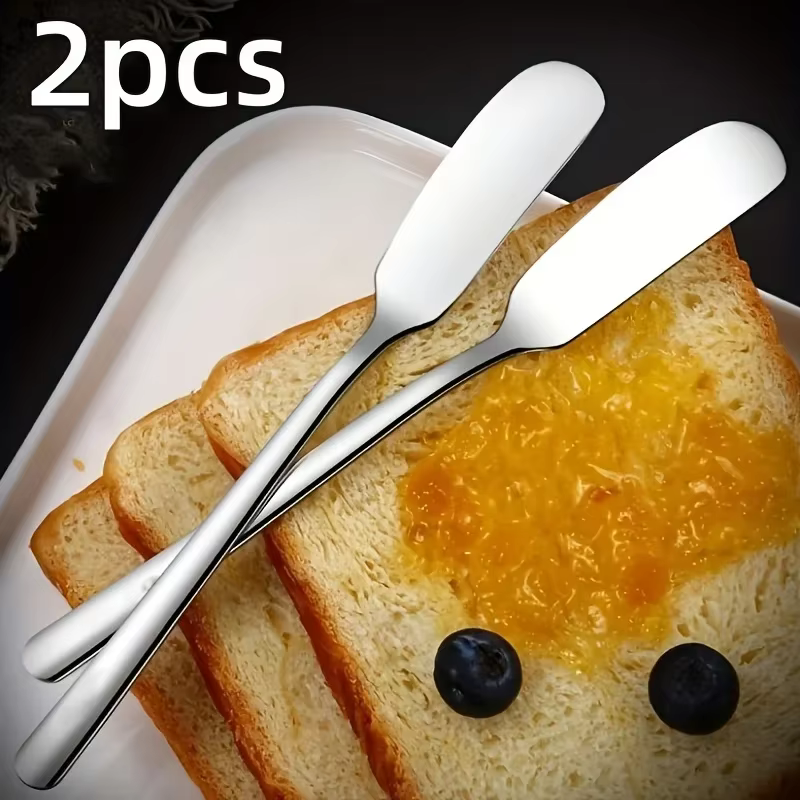 2 pièces, couteau à beurre, couteau à beurre en acier inoxydable, épandeur de fromage, pelle à beurr
