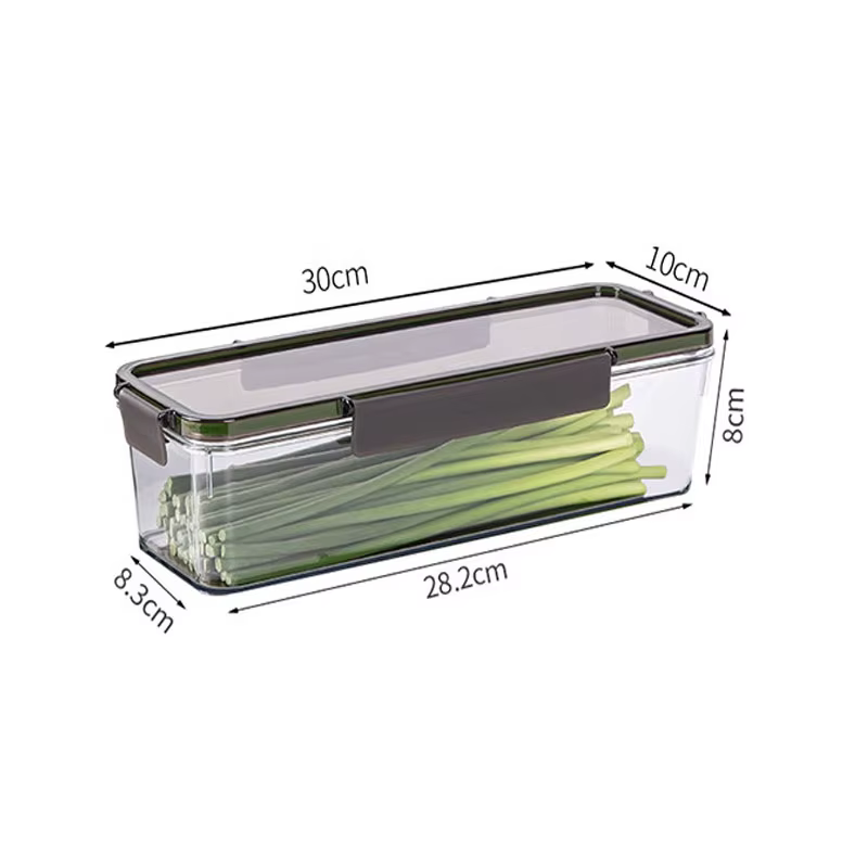 Contenants de rangement rectangulaires pour réfrigérateur, transparents, empilables, hermétiques ave