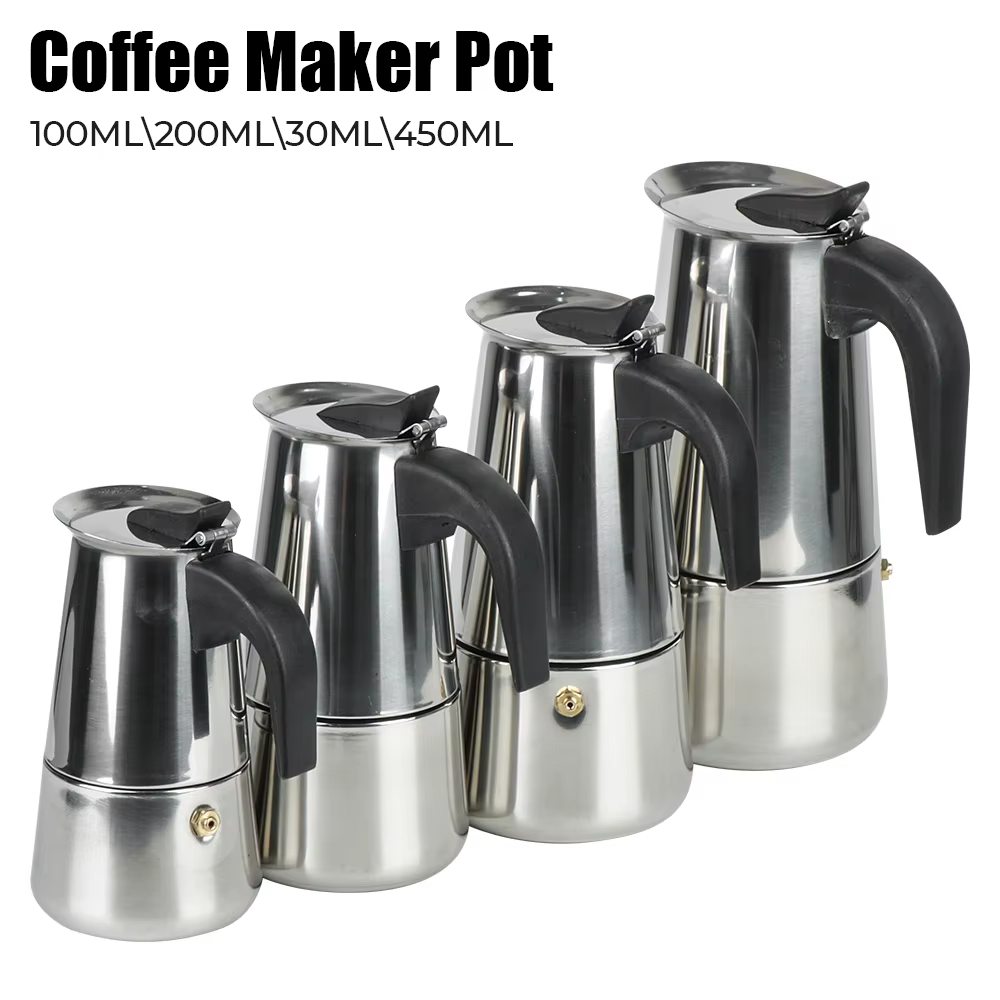Cafetière Moka en acier inoxydable, 2/4/6/9 tasses, moka expresso Latte, filtre de cuisinière, cafet