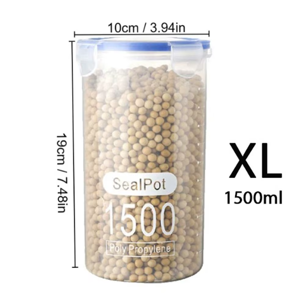 Lot de 3 boîtes de conservation alimentaire scellées transparentes grande capacité pour céréales, av