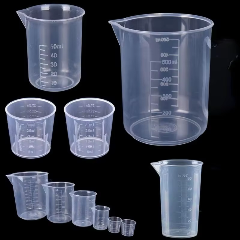 Tasse à mesurer graduée en plastique transparent, sans poignée, pour bécher de cuisson, pichet de me