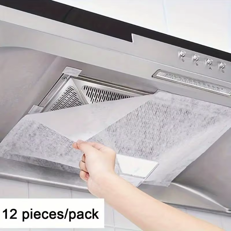 Paquet de 12 filtres pour hotte robuste – Couvercles en maille absorbant l'huile pour la Ventilation